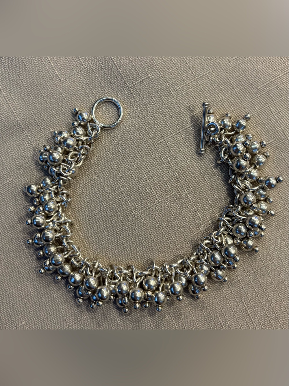SILPADA Cha Cha 925 Sterling Silver Ball Bead Toggle Clasp Bracelet B0919